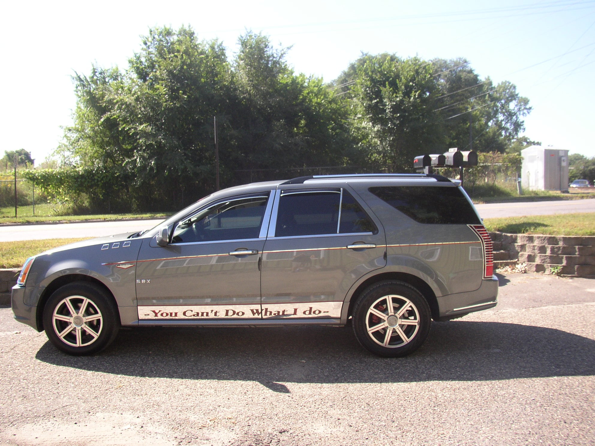 Car with a relective decal 